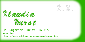 klaudia wurst business card